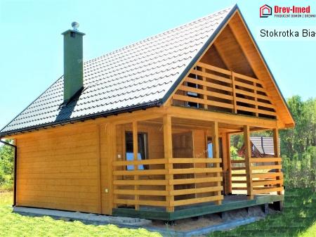 Dom drewniany Stokrotka Białe pow: 35,75 m2 + Taras 12,10 m2+ Balkon 12,10